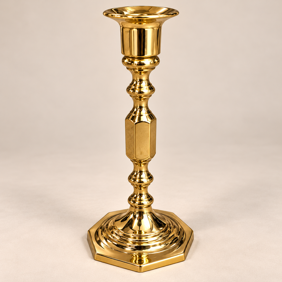 Set of 3 Varying Vintage Brass Candle Holders