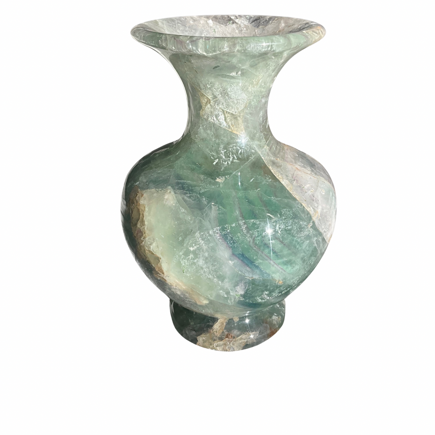 Fluorite Crystal Decorative Carved Vase