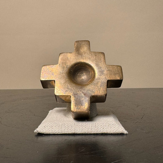 Hollow Form Brass Chakana Ring