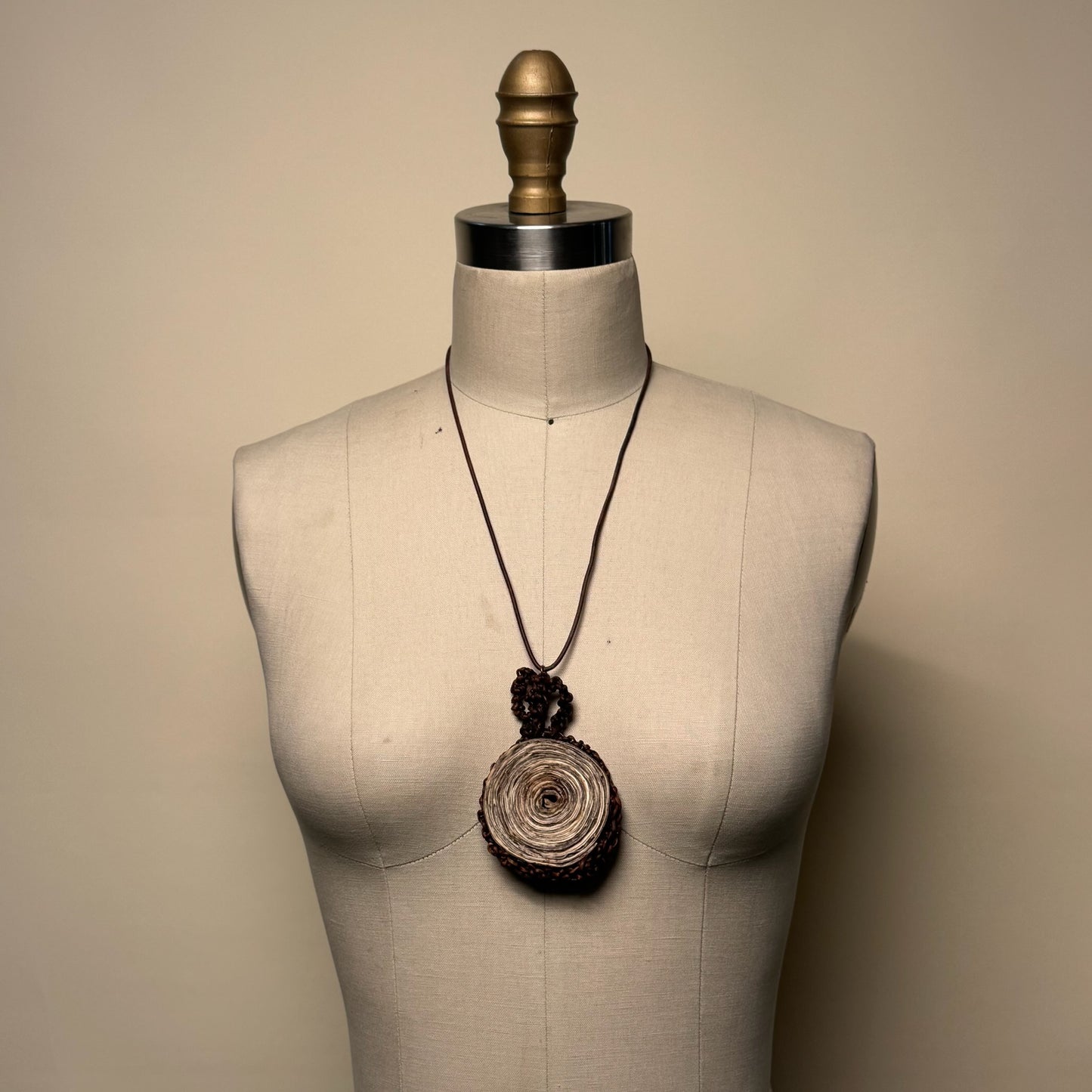 Hand Made Kelp Charm on Leather necklace