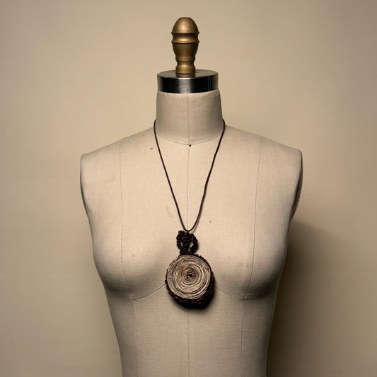Hand Made Kelp Charm on Leather necklace