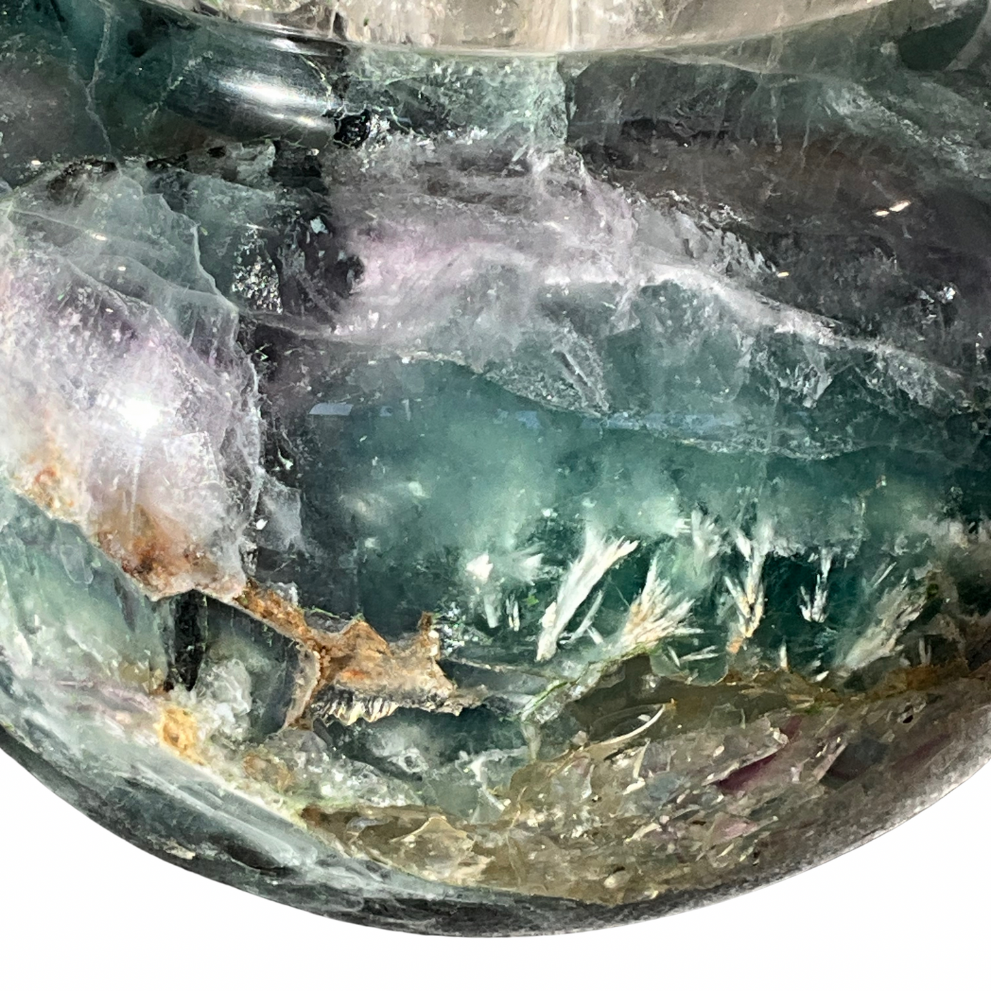 Fluorite Crystal Display Bowl Vase Decor