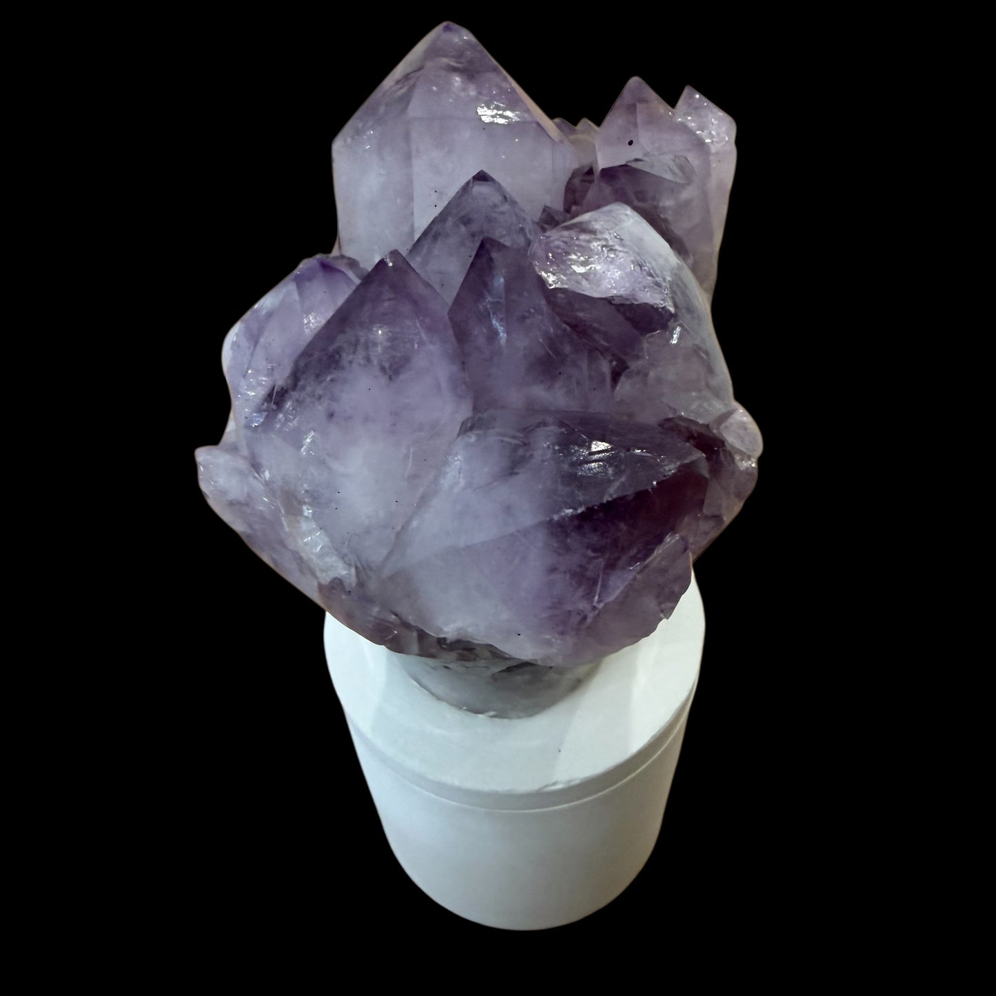 Amethyst Cluster Crystal Lid Gardenia Candle *