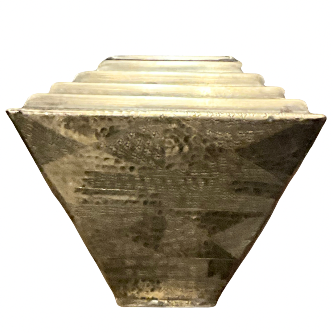 Step Pyramid Vintage Dry Vase or Planter