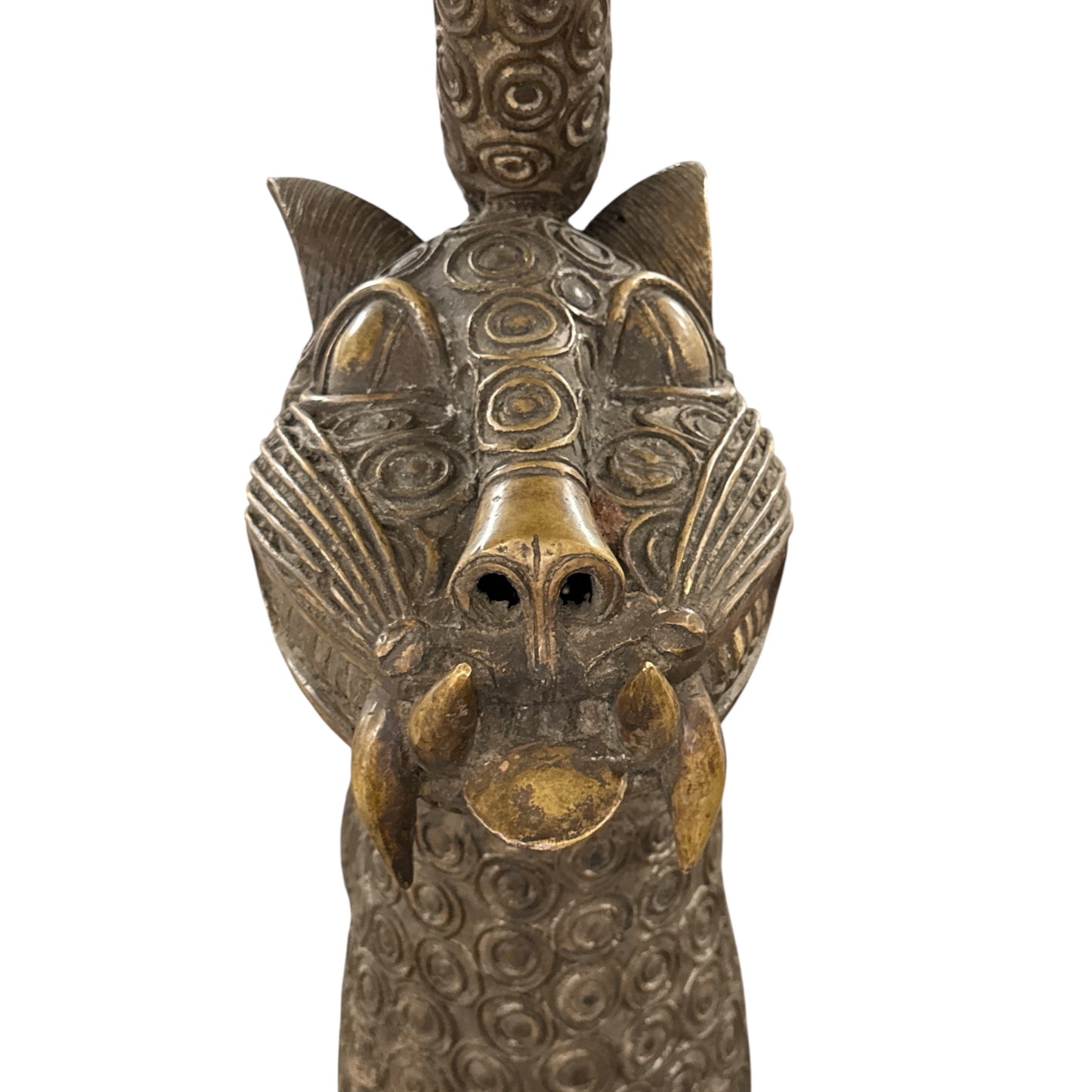 X-LARGE PAIR OF BENIN LEOPARD SCULPTURES