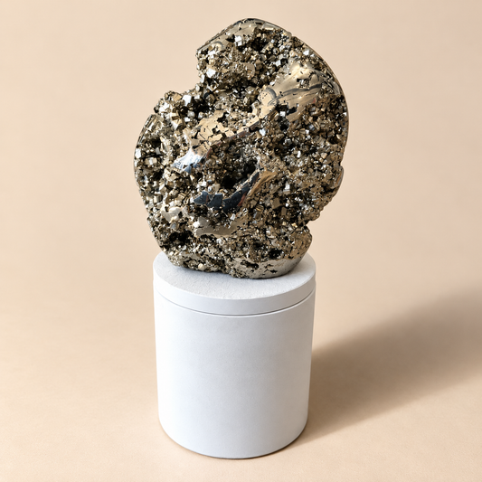 Large Abstract Pyrite Lid Gardenia Candle #6