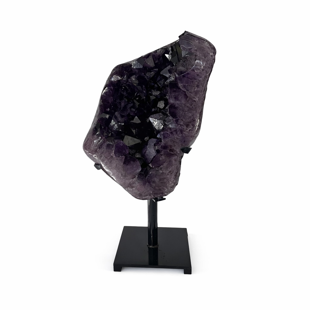 Large Amethyst Deep Purple Crystal on Stand