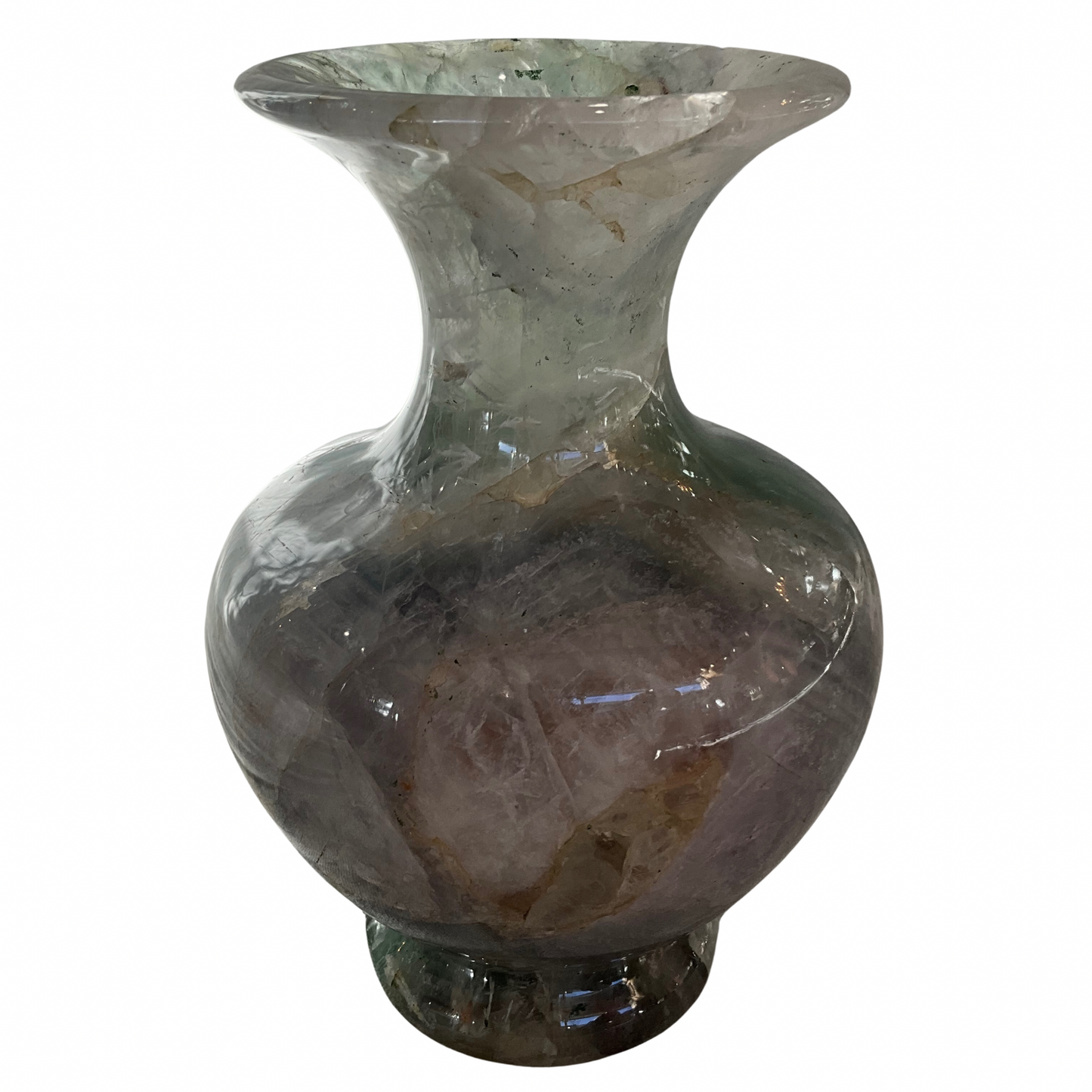 Fluorite Crystal Decorative Carved Vase