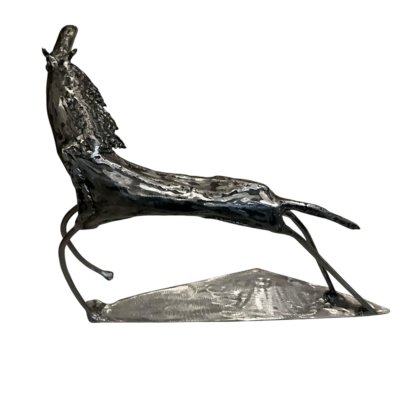 Vintage Surrealist Abstract Metal Horse Sculpture