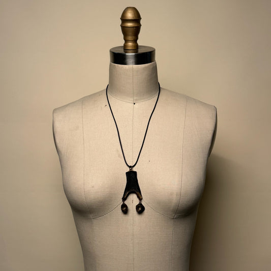 Hand Made Kelp Charm on Leather Necklace