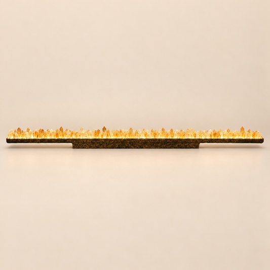 Bronze Base with Quartz Crystal Long Sconce / Ceiling Light
