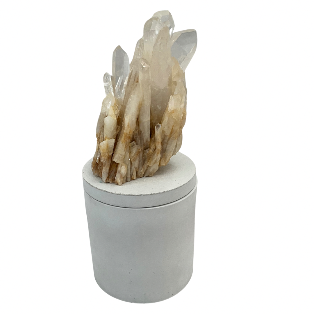 Honey Quartz Crystal Generators Lid Candle 2