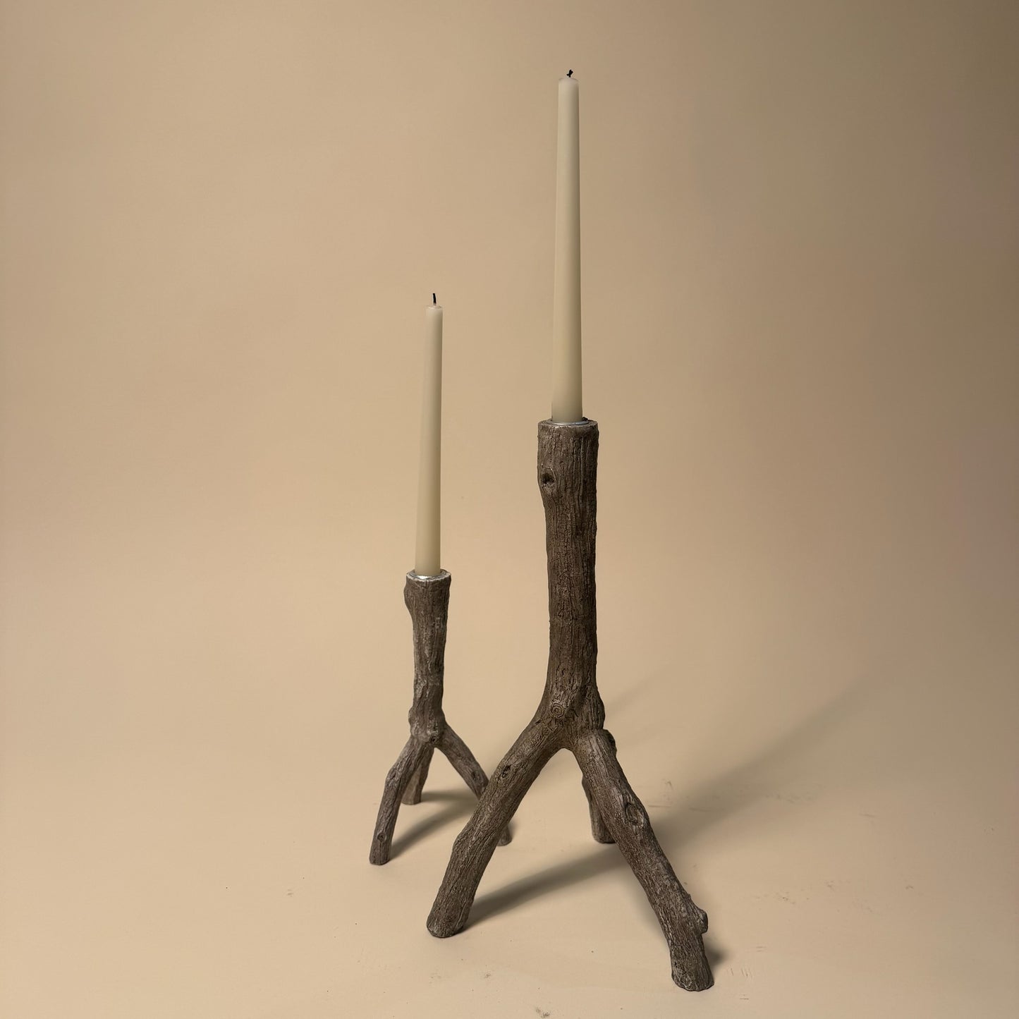 Pair of Faux Bois Candleholders