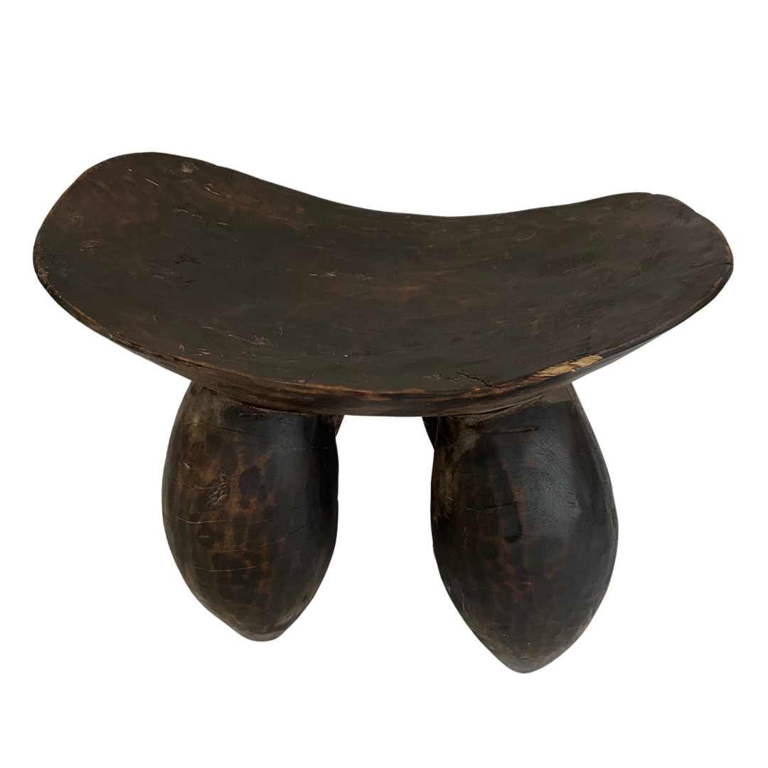 Medium Carved Wood Stool from Mali