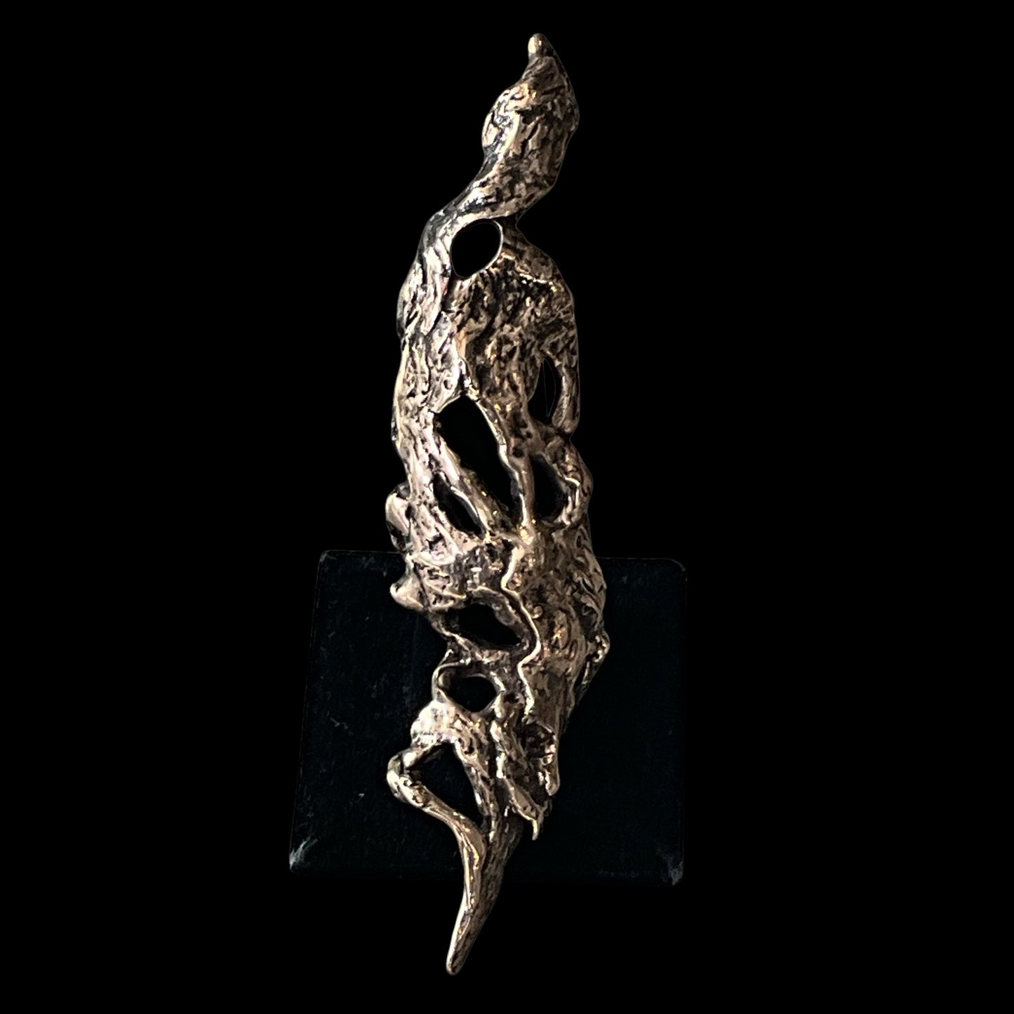 Elongated Abstract Bronze Ring