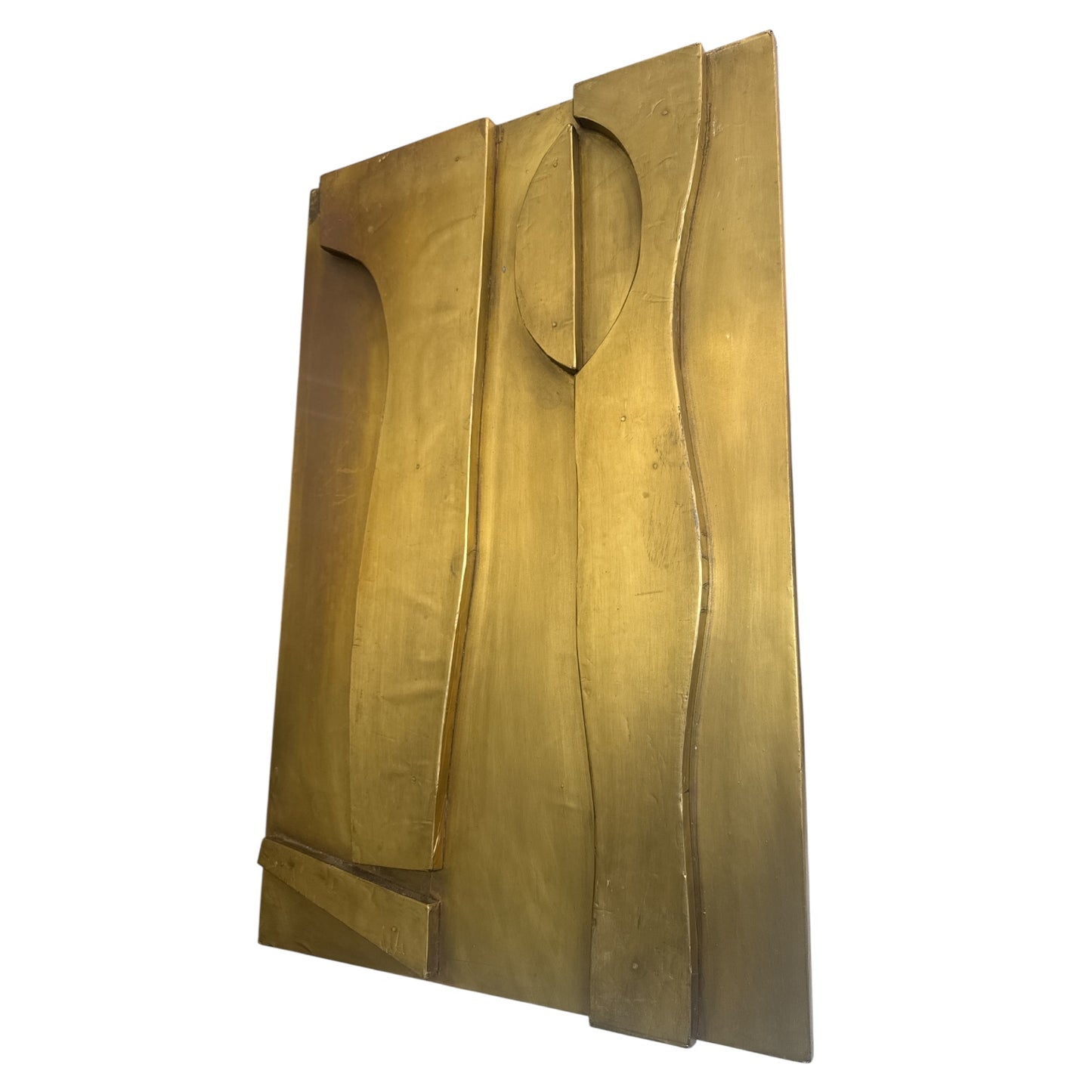 Golden Triptych Wall Sculpture