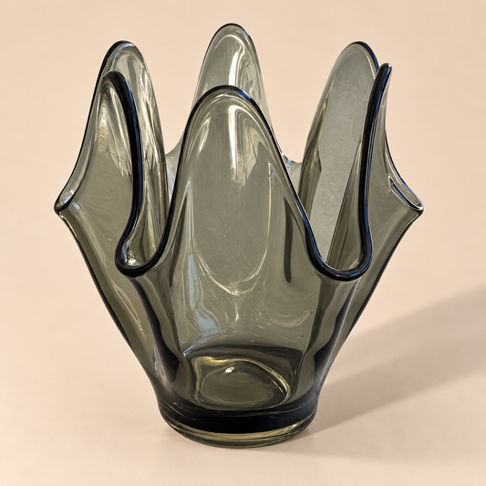 Unique Vintage Smoky Glass Vase