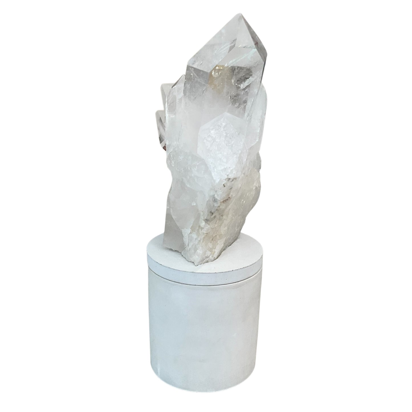 Quartz Crystal Generator Cluster Lid Gardenia Candle