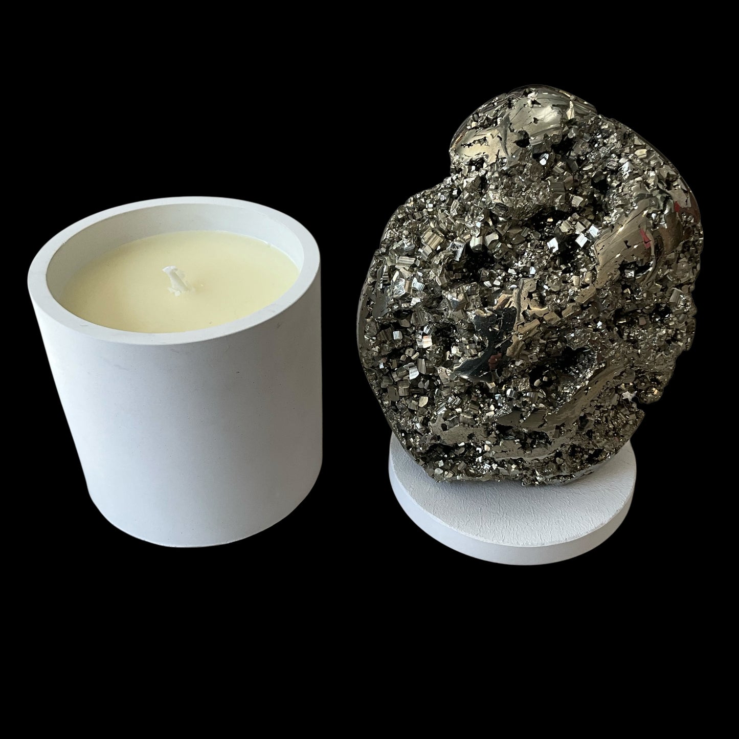 Large Abstract Pyrite Lid Gardenia Candle #6