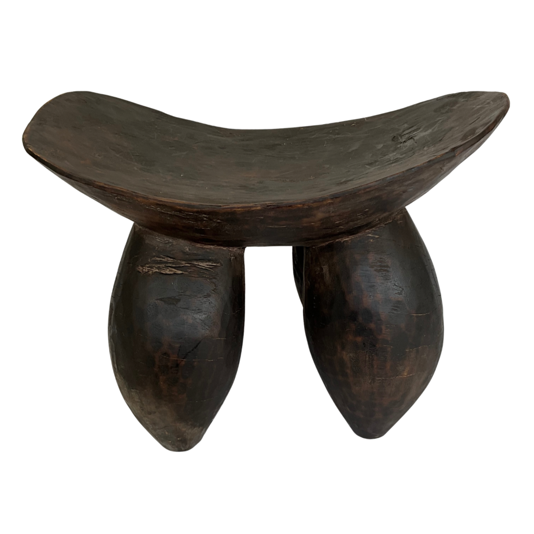 Medium Carved Wood Stool from Mali