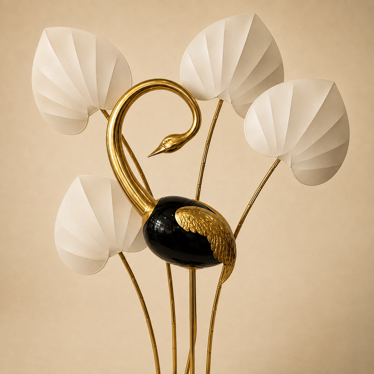 Antonio Pavia Brass Flamingo Floor Lamp