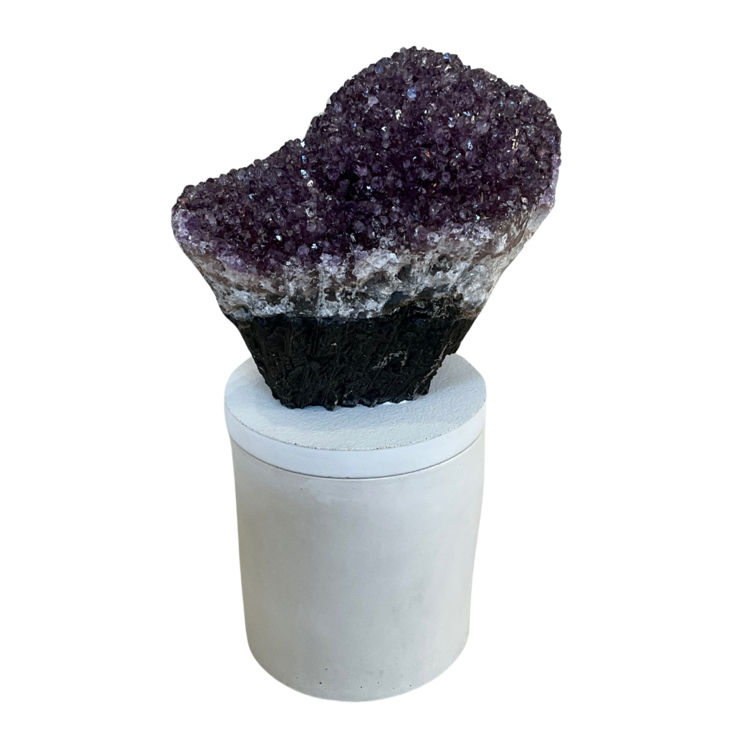 Amethyst Crystal Geode Lid Gardenia Candle