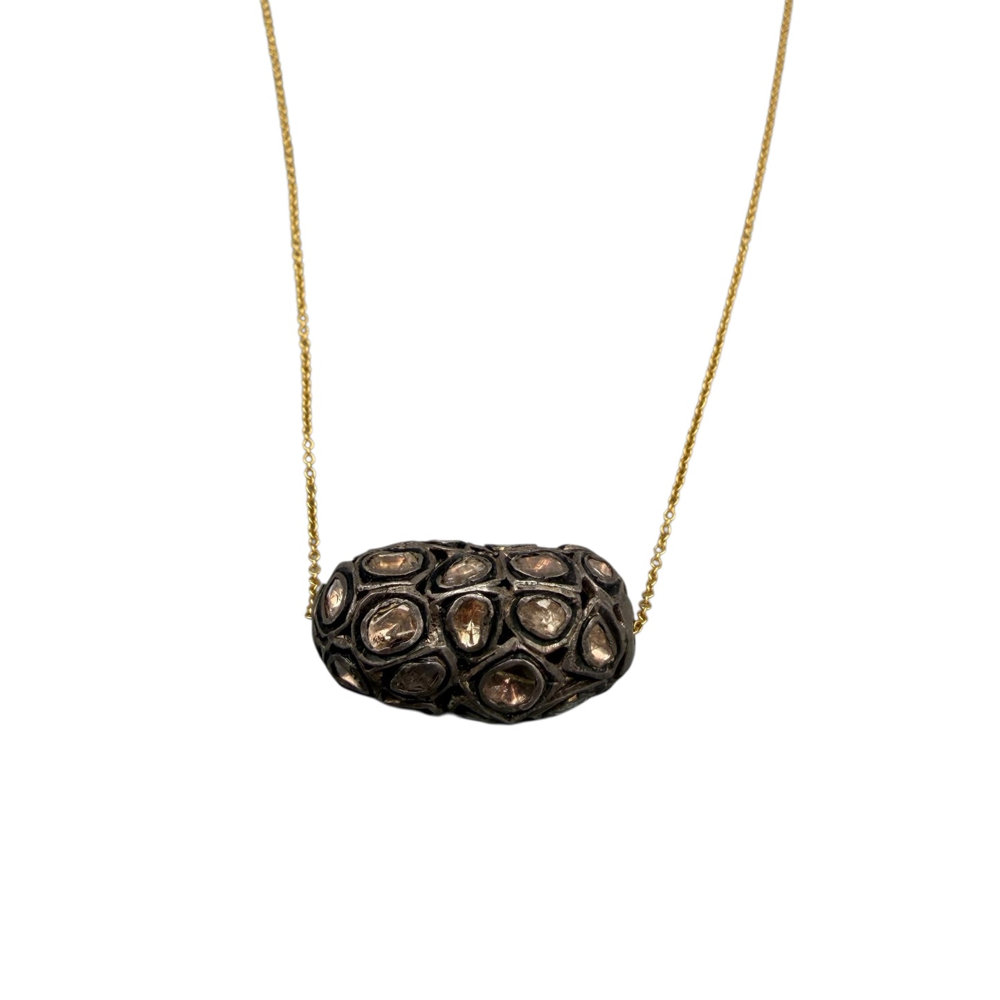 18K Yellow Gold Chain with Diamond Pendant