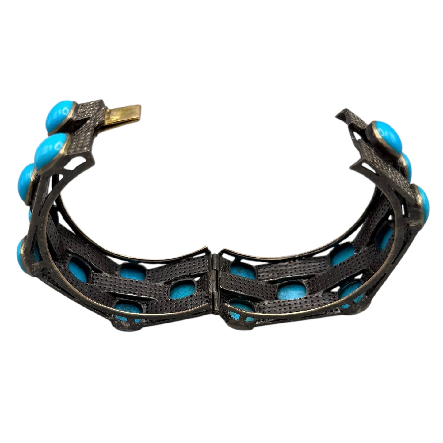 Triple Layer Bracelet with Diamonds & Turquoise