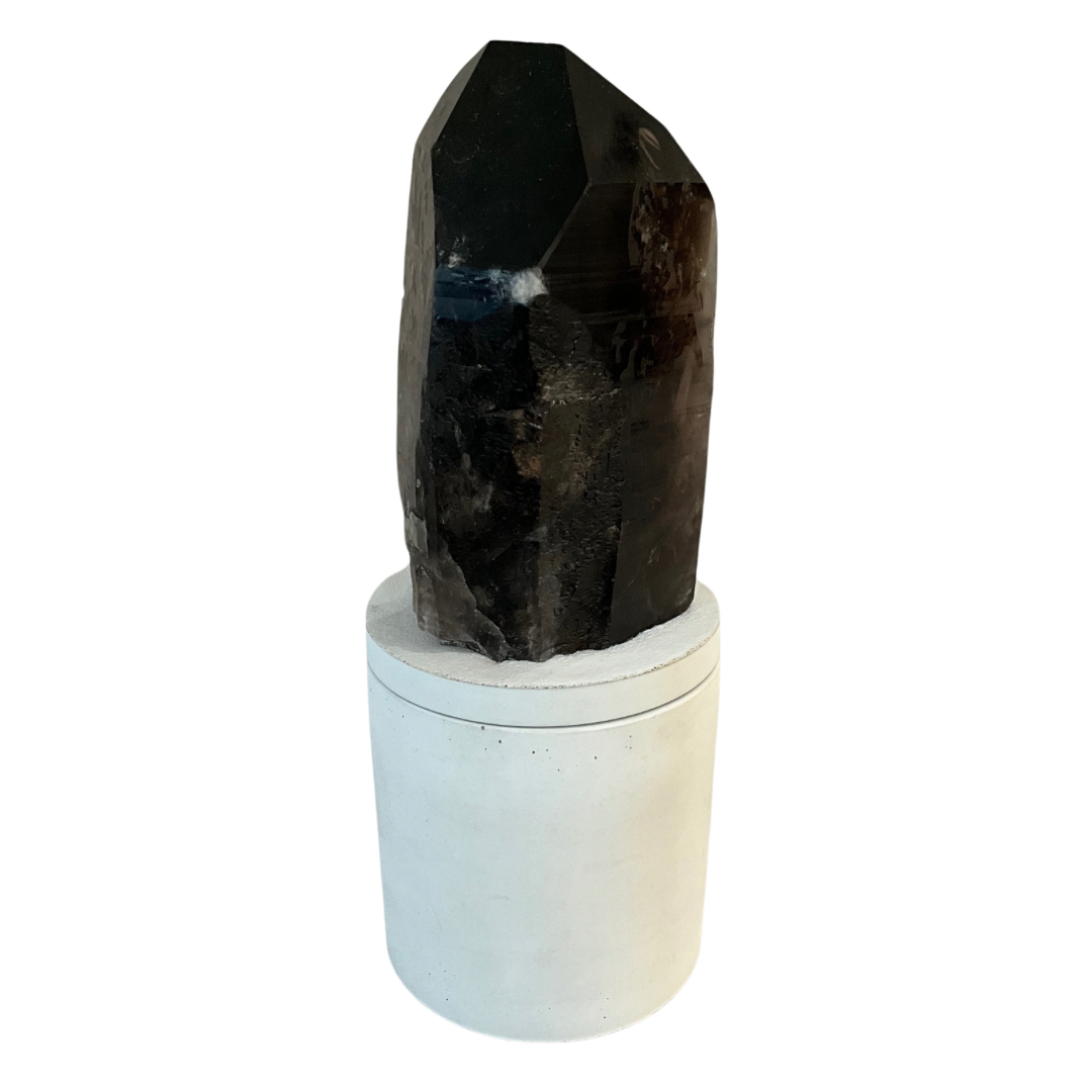 Large Smoky Quartz Generator Gardenia Candle