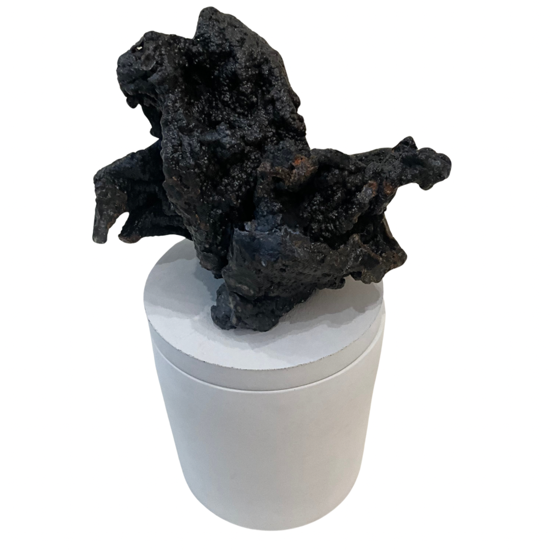 Abstract Black Jasper Lid Gardenia Candle