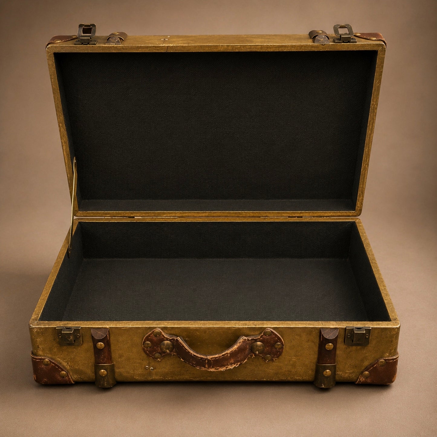 Vintage Briefcase with Leather & Wood Accents