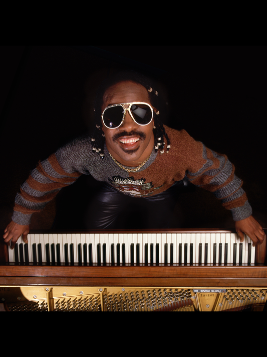 STEVIE WONDER FRAMED PHOTOGRAPH 45"x45" SIGNED NUMBERED