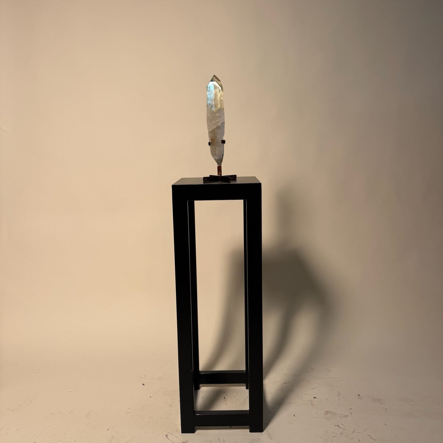 Large Citrine Crystal Point on Metal Stand