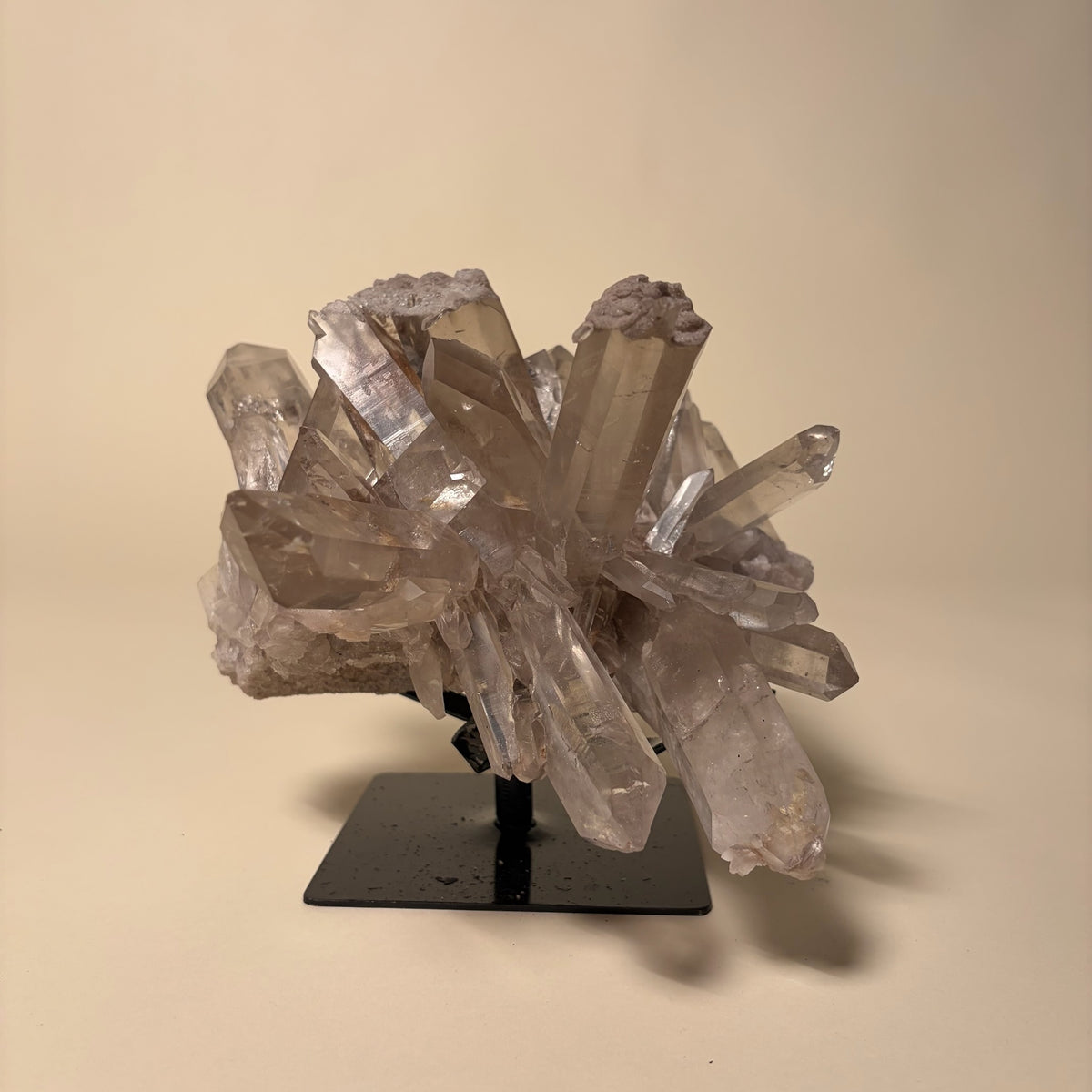Smokey Quartz Generator Crystal on Metal Base