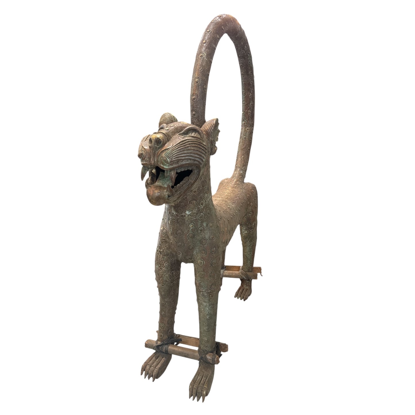 Large Pair of Benin Leopard Sculptures