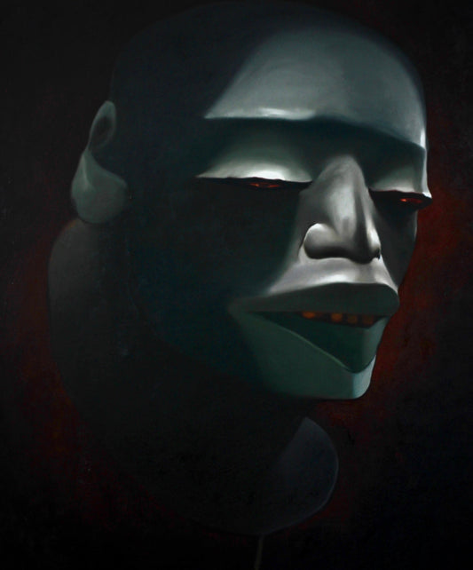 Makonde Mask Oil on Canvas Large Painting
