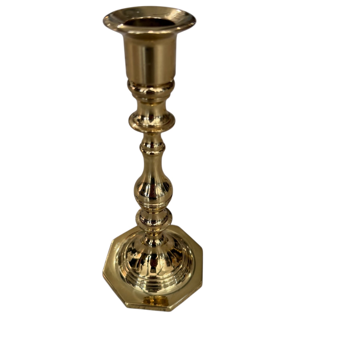 Set of 3 Varying Vintage Brass Candle Holders