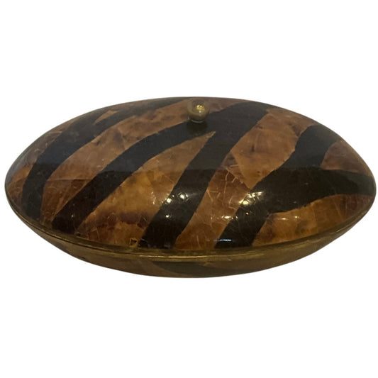 Maitland Smith Oval Tessellated Coconut Shell Box