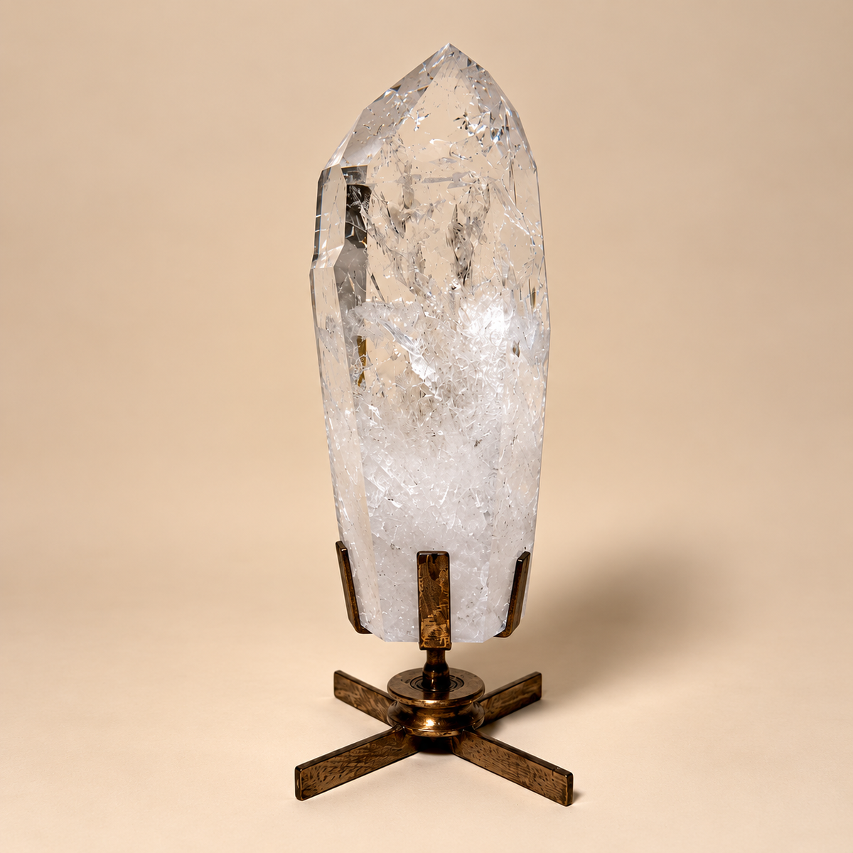 Lemurian Quartz Point on Custom Stand 22 lbs