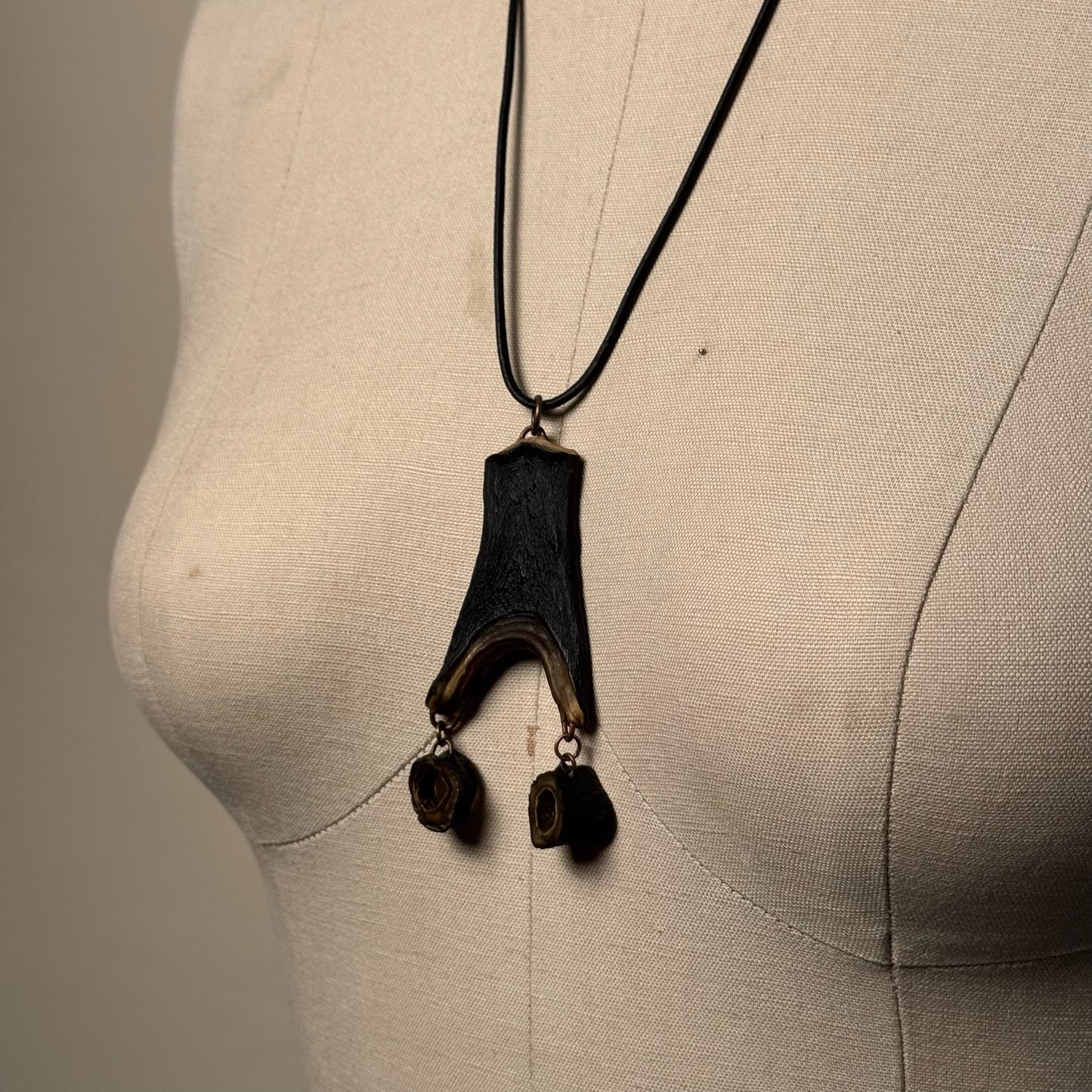 Hand Made Kelp Charm on Leather Necklace