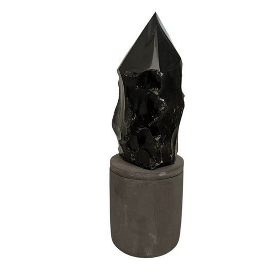 369 For House of Nulla Black Rose Candle with Obsidian Lid 13