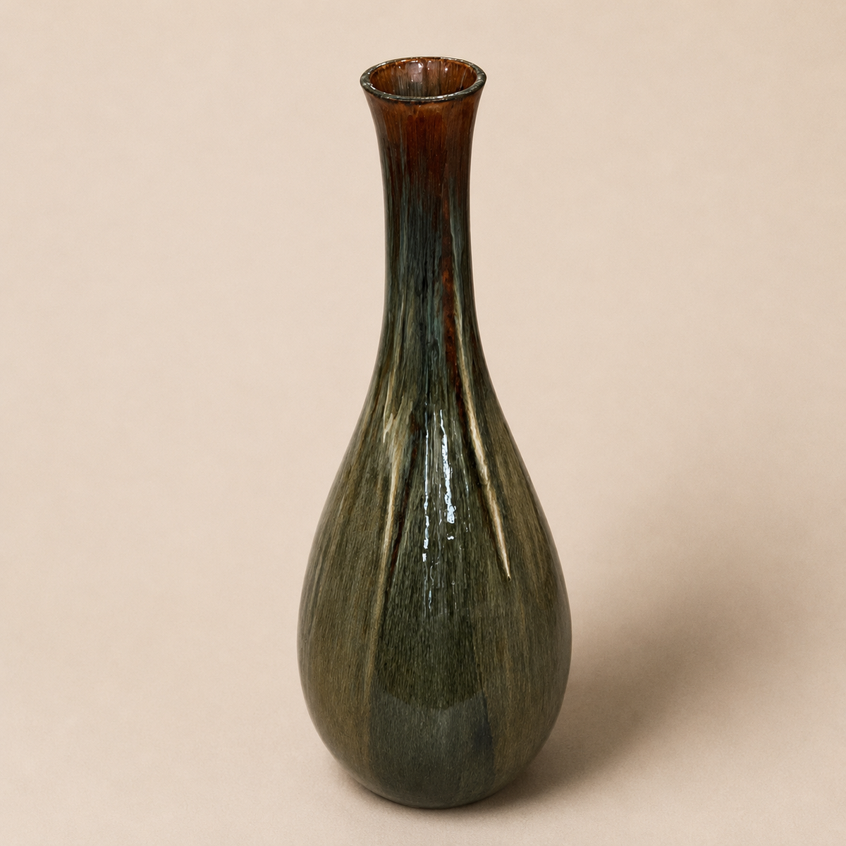 Vintage Glazed Ceramic Large Scale Vase