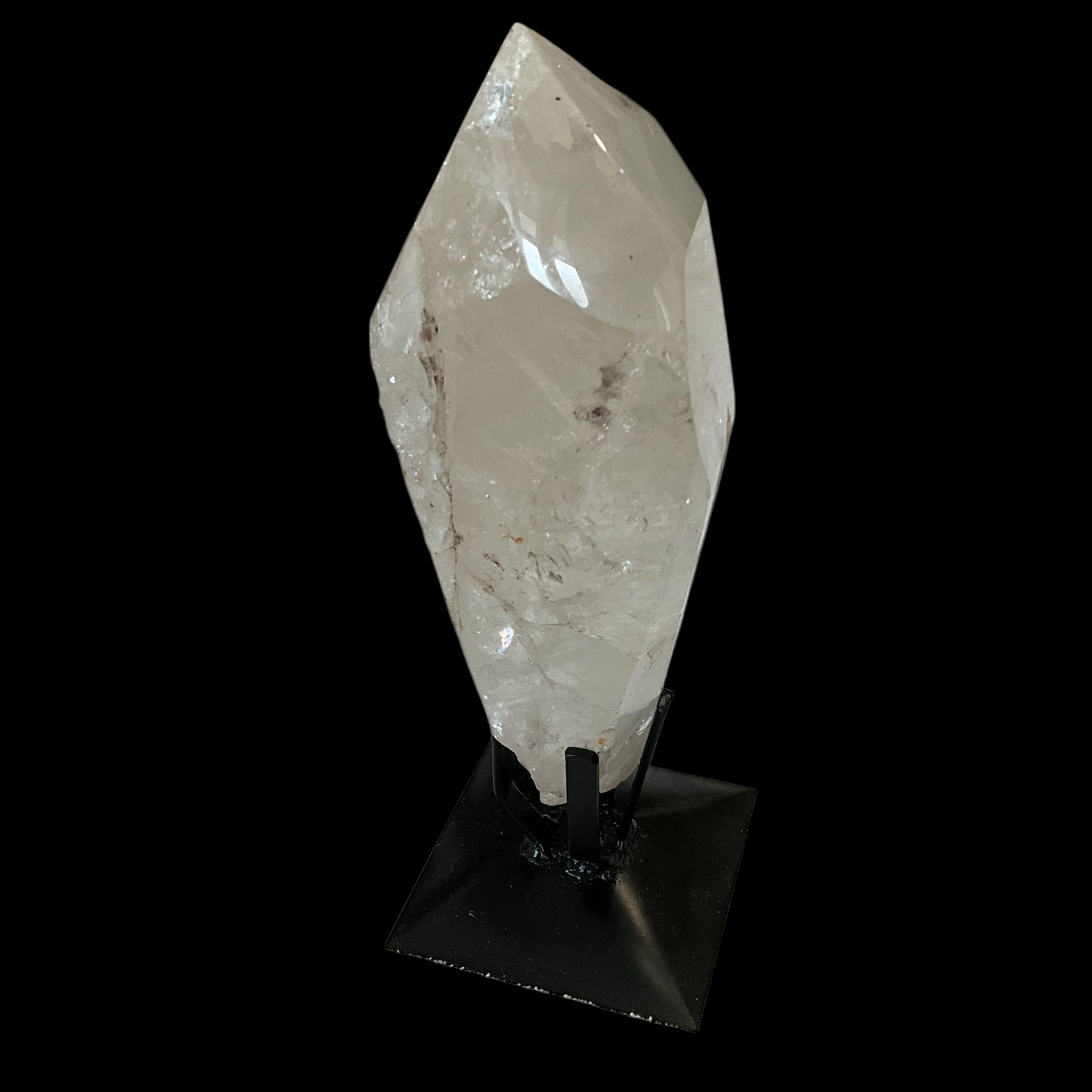 Quartz Crystal Abstract Generator on Stand with Inclusions