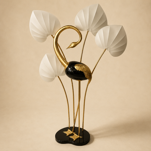 Antonio Pavia Brass Flamingo Floor Lamp