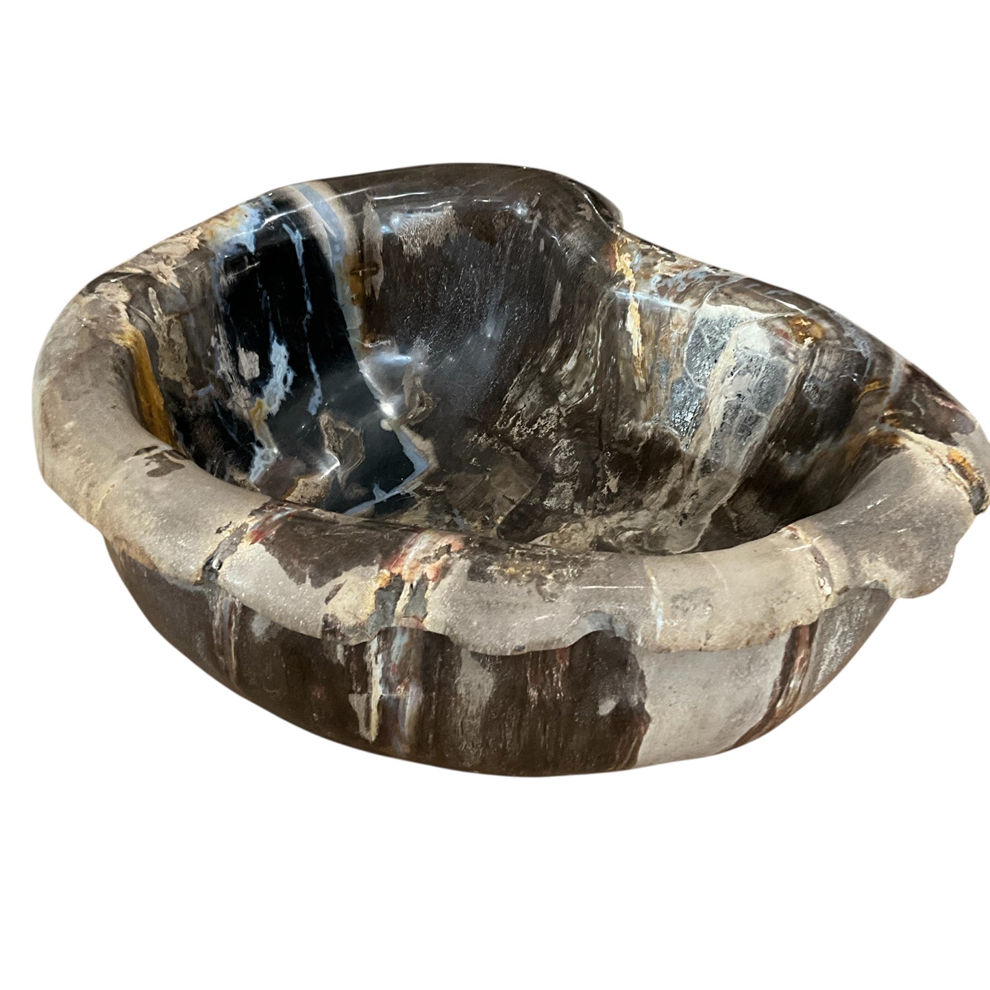 Petrified Wood Abstract Multi-Tone Bowl
