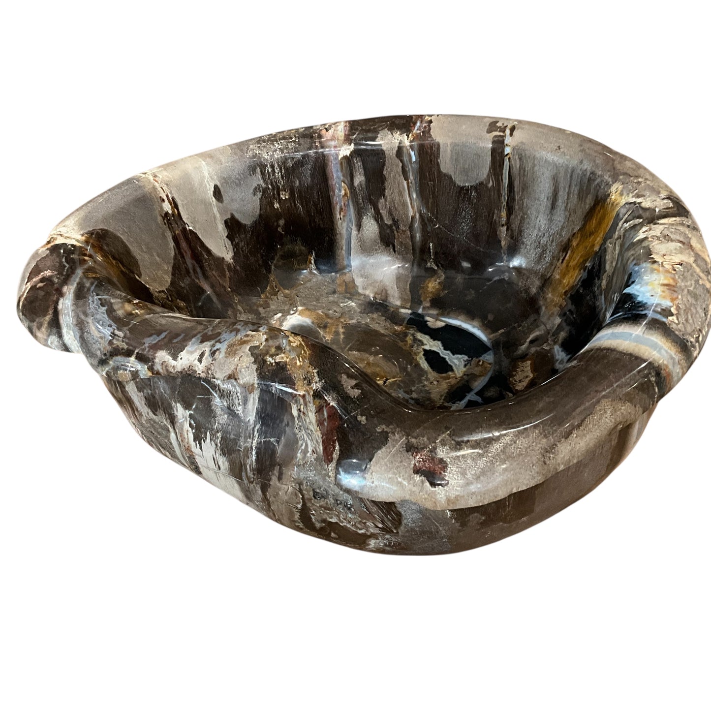 Petrified Wood Abstract Multi-Tone Bowl