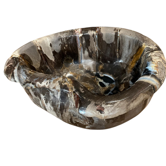 Petrified Wood Abstract Multi-Tone Bowl