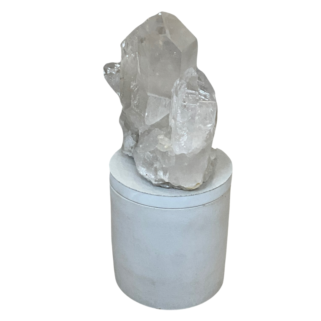 Large Quartz Crystal Generators Lid Gardenia Candle