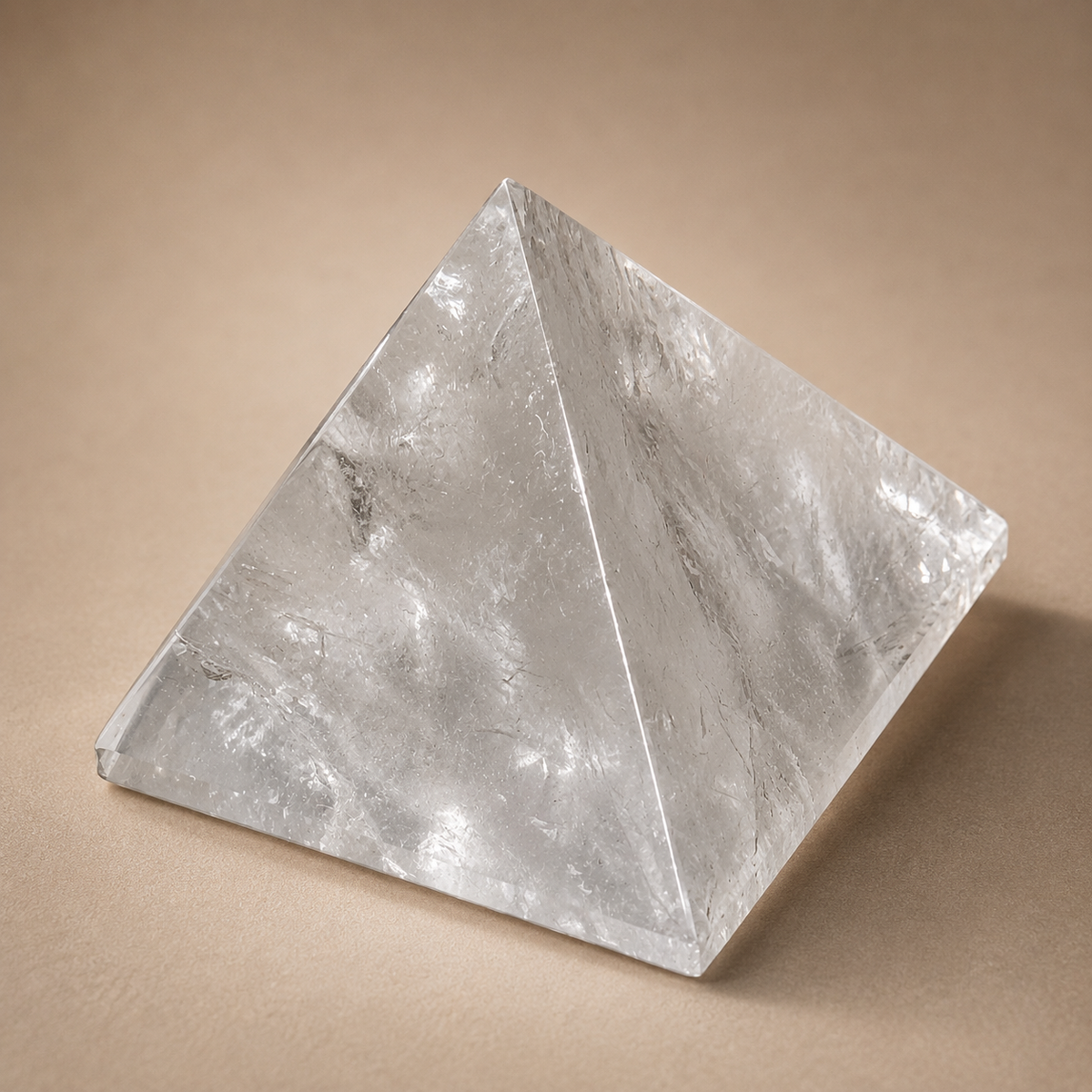 Quartz Crystal Pyramid with Base Accent