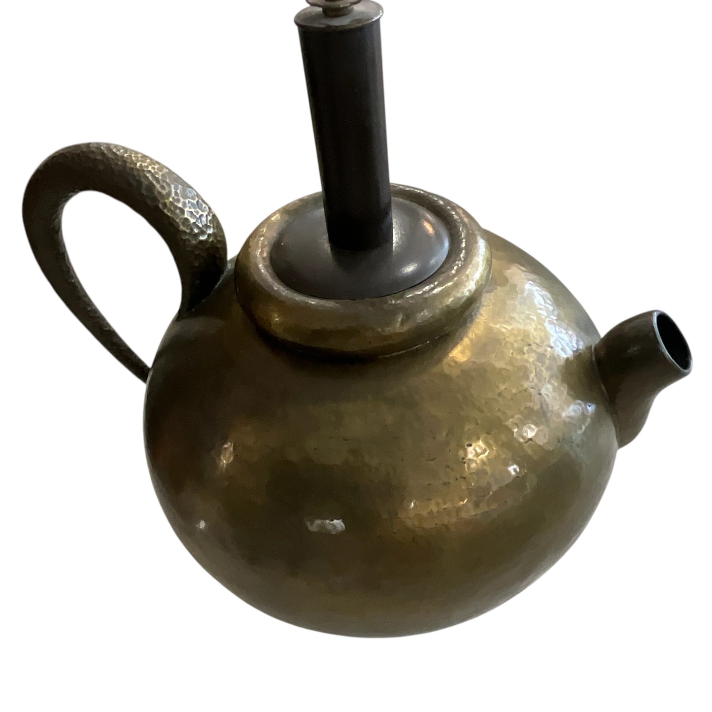 Vintage Hammered Brass Kettle Base Oversized Table Lamp